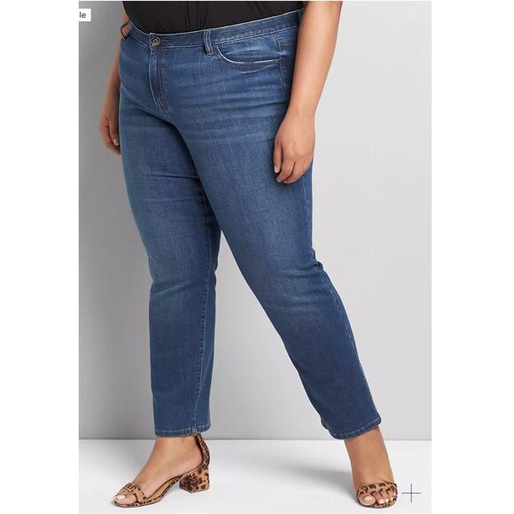 Venezia By Lane Bryant Wide Straight Leg Denim Jeans Women's Size‎ 18 NWT - Picture 1 of 16